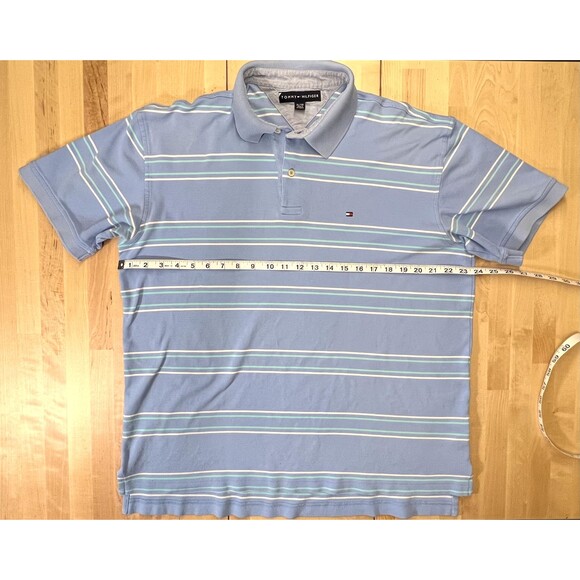 Tommy Hilfiger Polo Shirt XL Blue Stripe - Picture 4 of 8